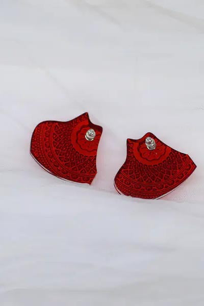 YVMINxSHUSHU/TONG Irregular Crystal Plate Stud Earrings 19345(SS20AC09) PSST99